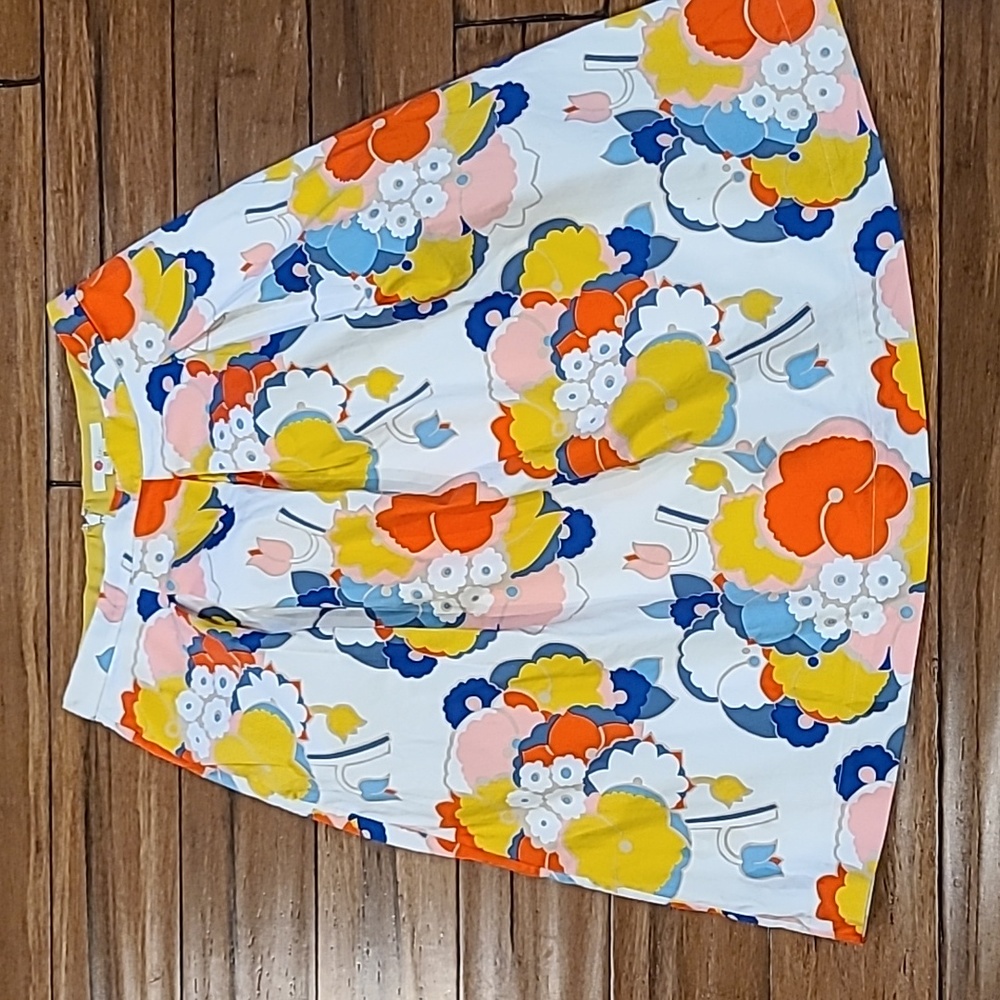 Boden 27" Cotton Floral Skirt w/ Pockets Sz. 8R